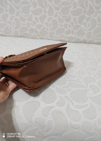 Zincir Detaylı Kahverengi Deri Kadın Çanta - Görsel 5