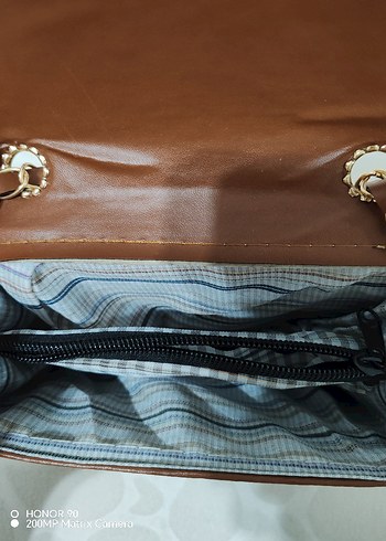 Zincir Detaylı Kahverengi Deri Kadın Çanta - Görsel 6