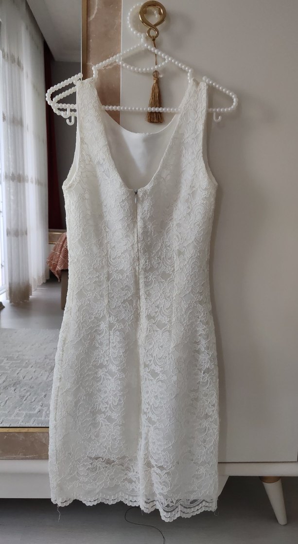 Dantel kısa abiye elbise - Görsel 2