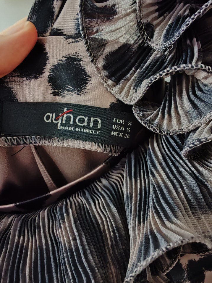 Leopar Desenli kısa  Abiye Elbise - Görsel 4