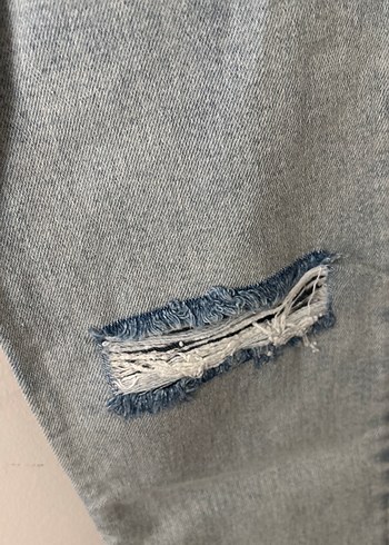 36 Beden Gri Mavi Midi Kadın Denim Jean