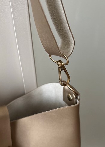 Hobby Life Bej Zincir Detaylı Deri Kadın Çanta