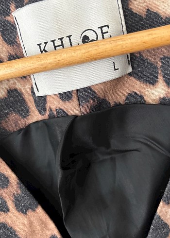 Diğer Düğmeli Leopar Desenli Kadın Yelek