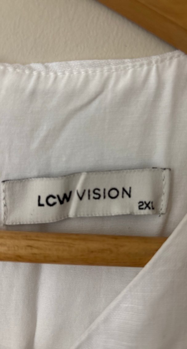 Kerem kolsuz beyaz elbise - Görsel 3