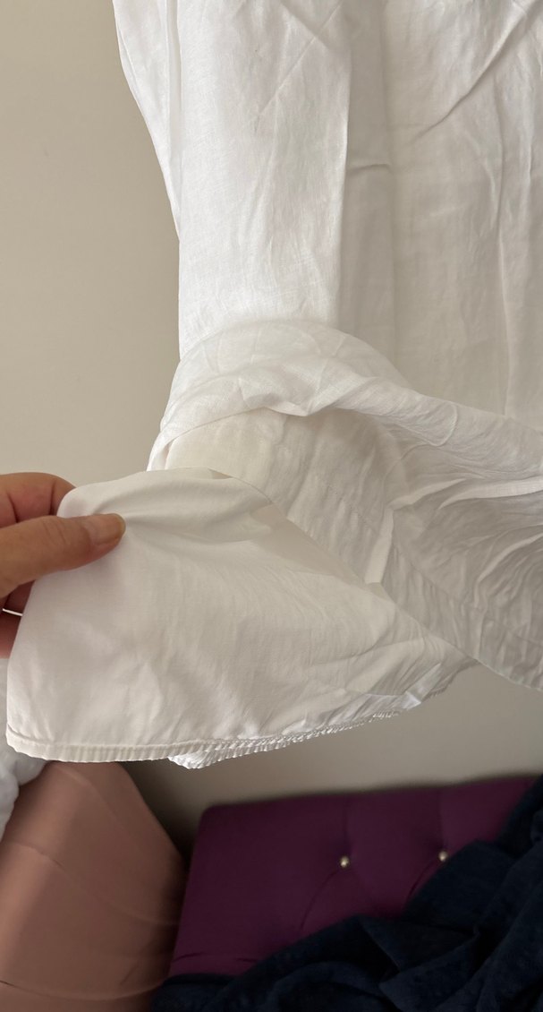 Kerem kolsuz beyaz elbise - Görsel 4