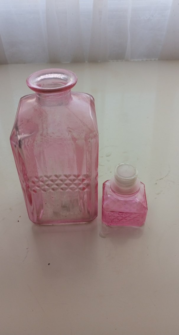 Pastel Pembe Cam Şişe - Görsel 2