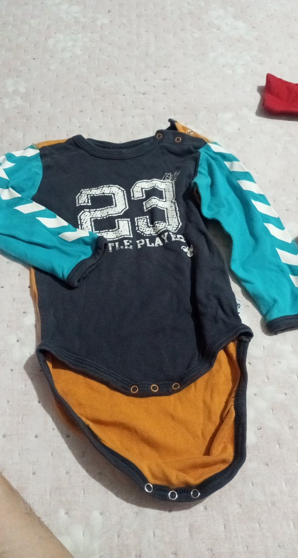 Uzun Kollu Kırmızı Örgü Bebek Zıbını. - Görsel 2