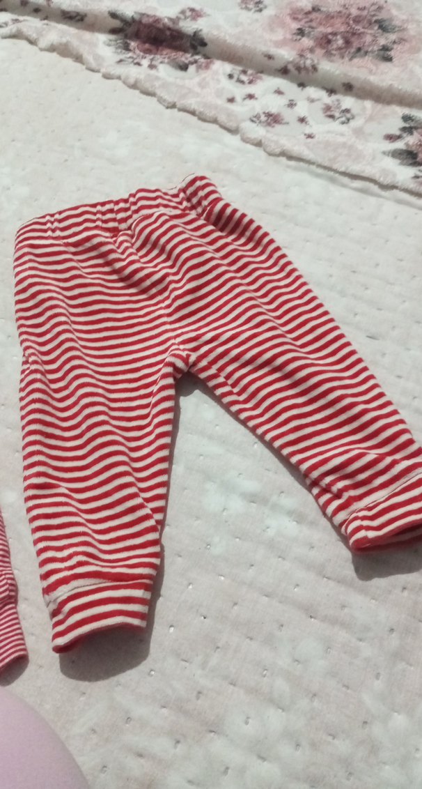 Uzun Kollu Kırmızı Örgü Bebek Zıbını. - Görsel 4