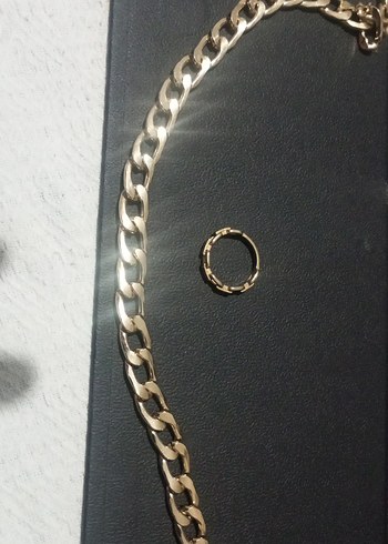 Zincir Detaylı Kadın Altın Renkli boyun Zinciri - Görsel 2
