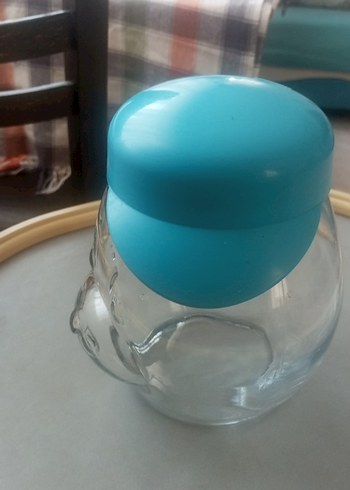 Pastel Mavi kedi dekorlu kavanoz - Görsel 3