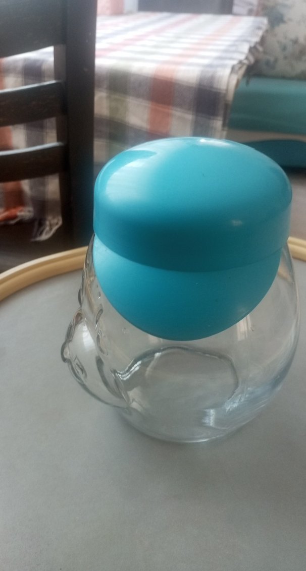 Pastel Mavi kedi dekorlu kavanoz - Görsel 3