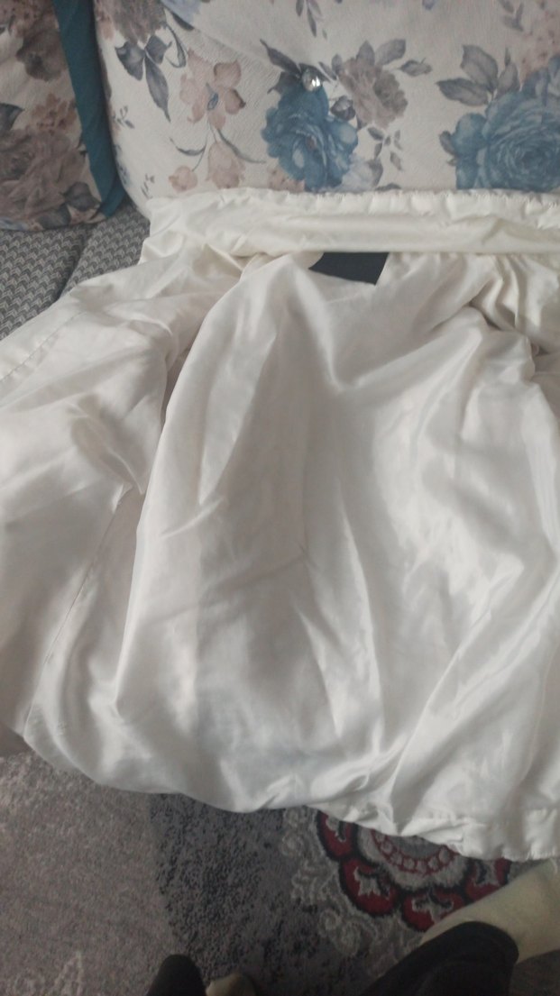 Beyaz Kadın Fermuarlı Mini Mont kapçonu ve kemeri yok — görsel 3/7