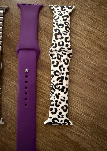 Çelik,Metal , Mor ve Desenli Akıllı Saat Kayışları Seti - Görsel 3