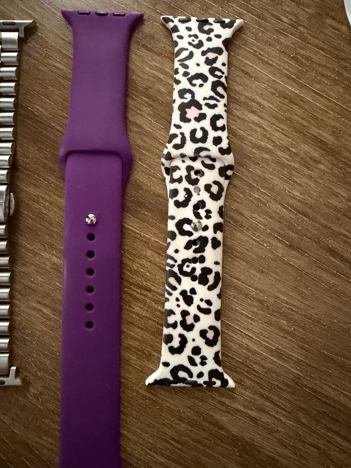 Çelik,Metal , Mor ve Desenli Akıllı Saat Kayışları Seti - Görsel 3