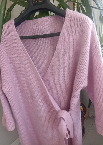LC Waikiki Pembe Triko V Yaka Salaş Hamile Hırka
