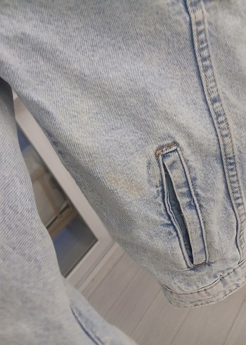 Gri Mavi kot Midi Denim Ceket - Görsel 4