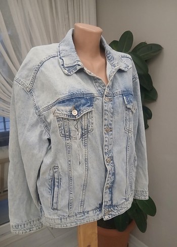 Gri Mavi kot Midi Denim Ceket - Görsel 2