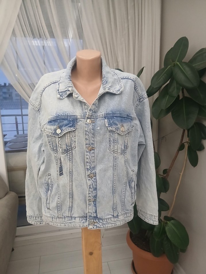 Gri Mavi kot Midi Denim Ceket - Görsel 3