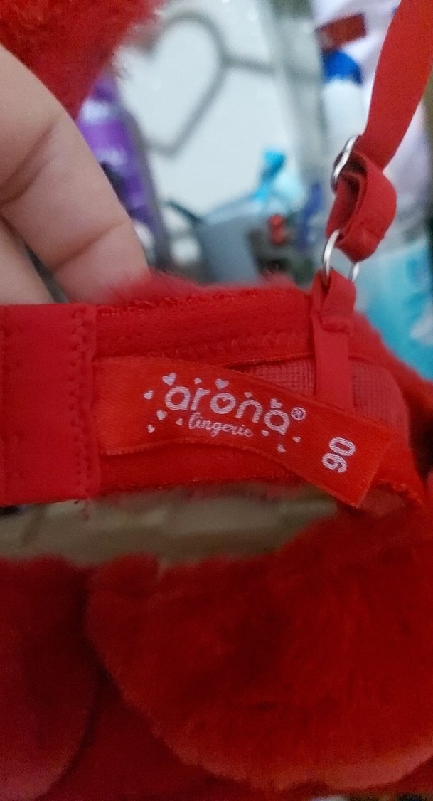 Kırmızı Peluş Street Wear Sütyen - Görsel 2