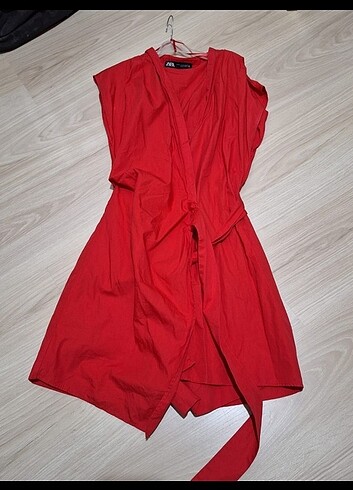 Zara Kırmızı Tulum Elbise