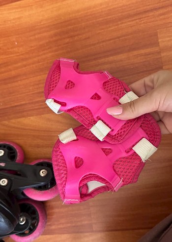 Pembe Lastik Motosiklet Diz Koruyucu Velcro - Görsel 3