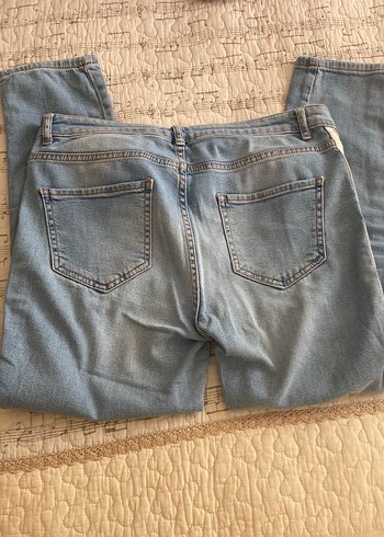 32 Beden Kadın Açık Mavi Bol Kesim Kot Pantolon