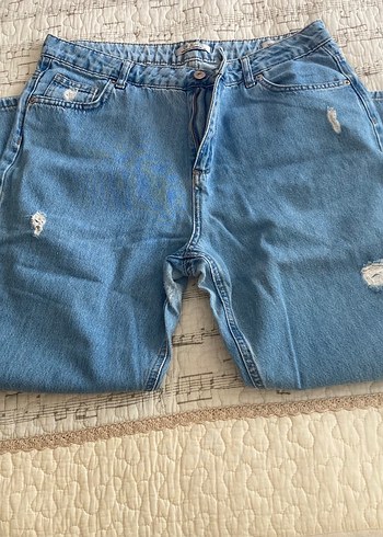 32 Beden Mavi Rahat Kesim Midi Kadın Kot Pantolon