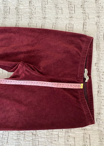 Bordo Kadife Tayt - Görsel 5