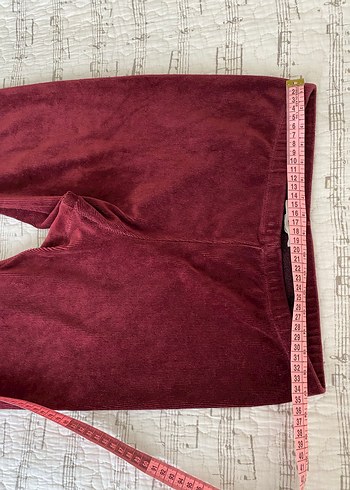 Bordo Kadife Tayt - Görsel 6