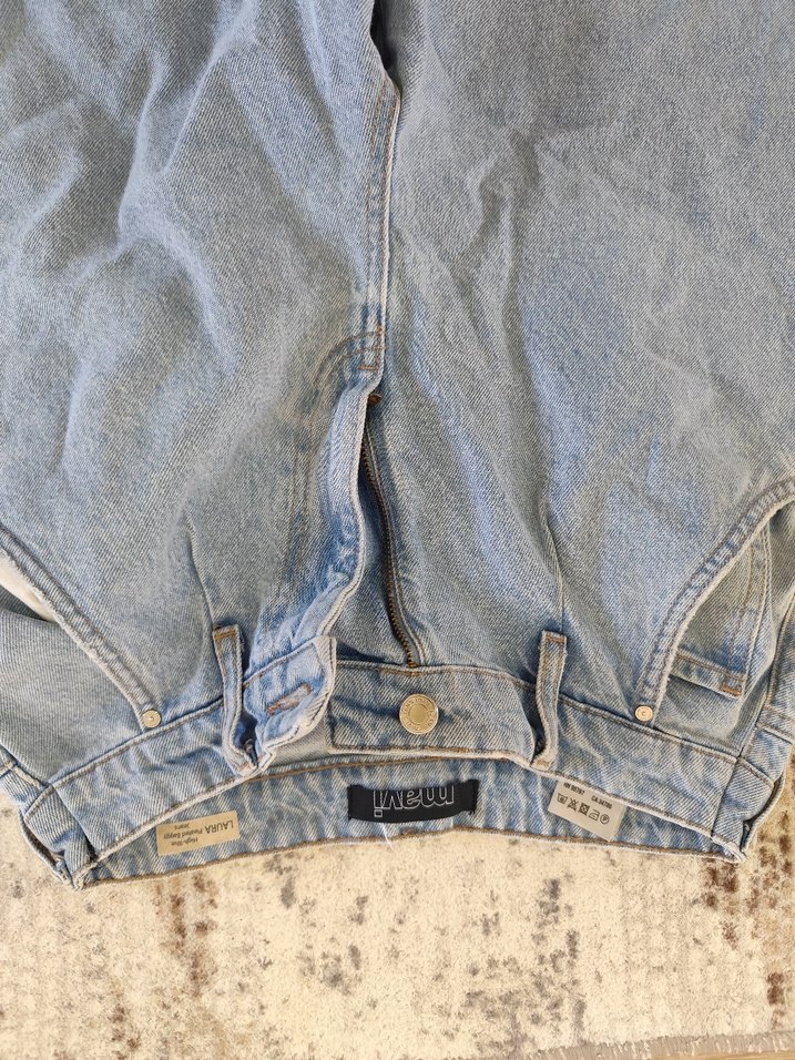 Kadın Mavi Geniş Kesim Midi Denim Pantolon - Görsel 2