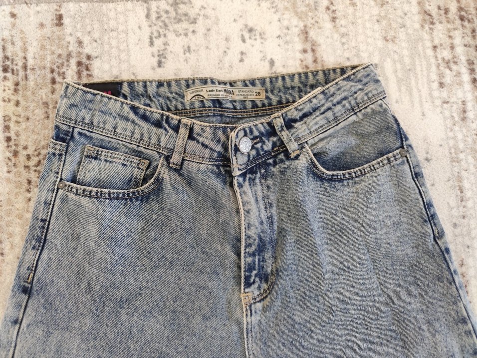 Kot Düğmeli Kadın Midi Boy Salaş Kot - Görsel 2