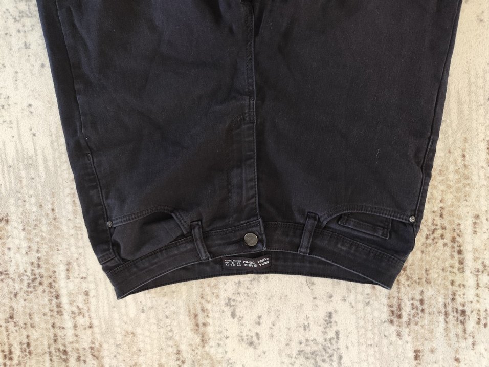 Siyah Kadın Denim Pantolon Velcro Detaylı - Görsel 2