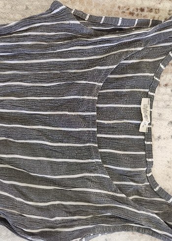 Gri Zebra Desenli Keten Kadın Pantolon - Görsel 2