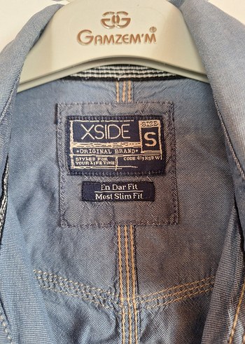 s Beden mavi Renk Düğmeli Mavi Denim erkek Gömlek
