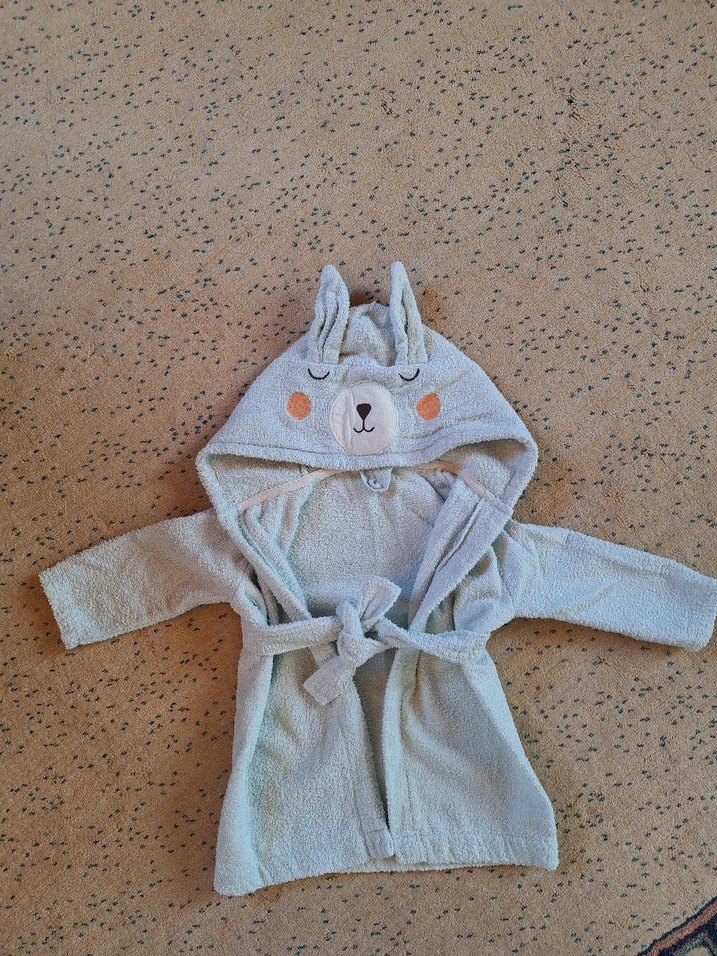 Nakışlı Gri Erkek Çocuk Bornoz - Görsel 2