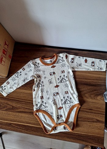 Bohem Tarzı Uzun Kollu Erkek Bebek Body - Görsel 2