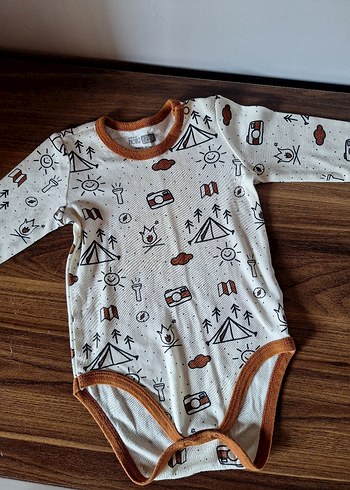 Bohem Tarzı Uzun Kollu Erkek Bebek Body - Görsel 3