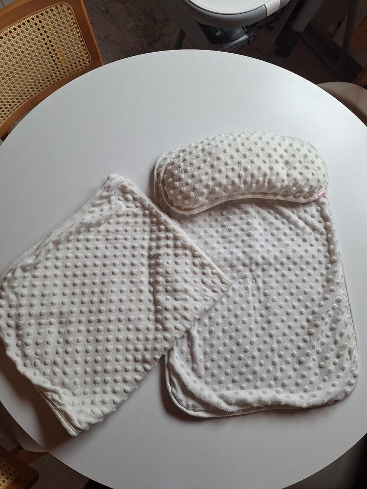 Bebek için beyaz tüylü uyku seti - Görsel 2