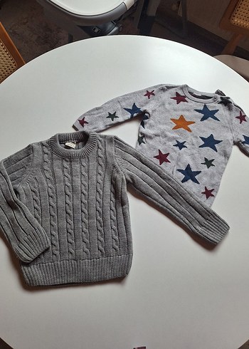 Gri Erkek Çocuk Triko Kazak - Görsel 2