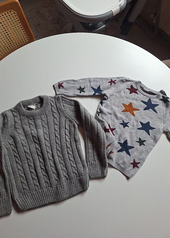 Gri Erkek Çocuk Triko Kazak - Görsel 5