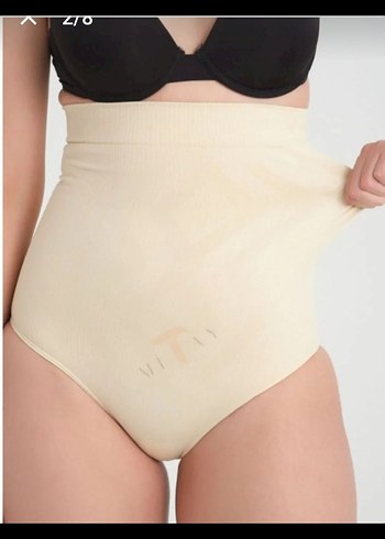 Bej Midi Yüksek Bel Kadın korse - Görsel 2