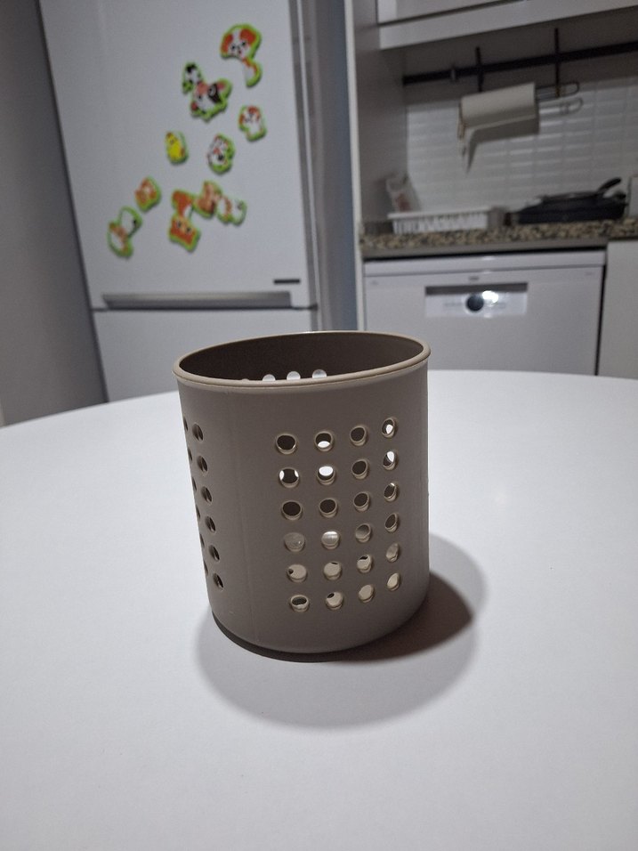 Delikli Bej Çatal Kaşık Tutucu - Görsel 2