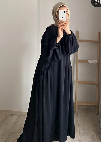 Siyah Uzun Dökümlü Elbise - Görsel 2