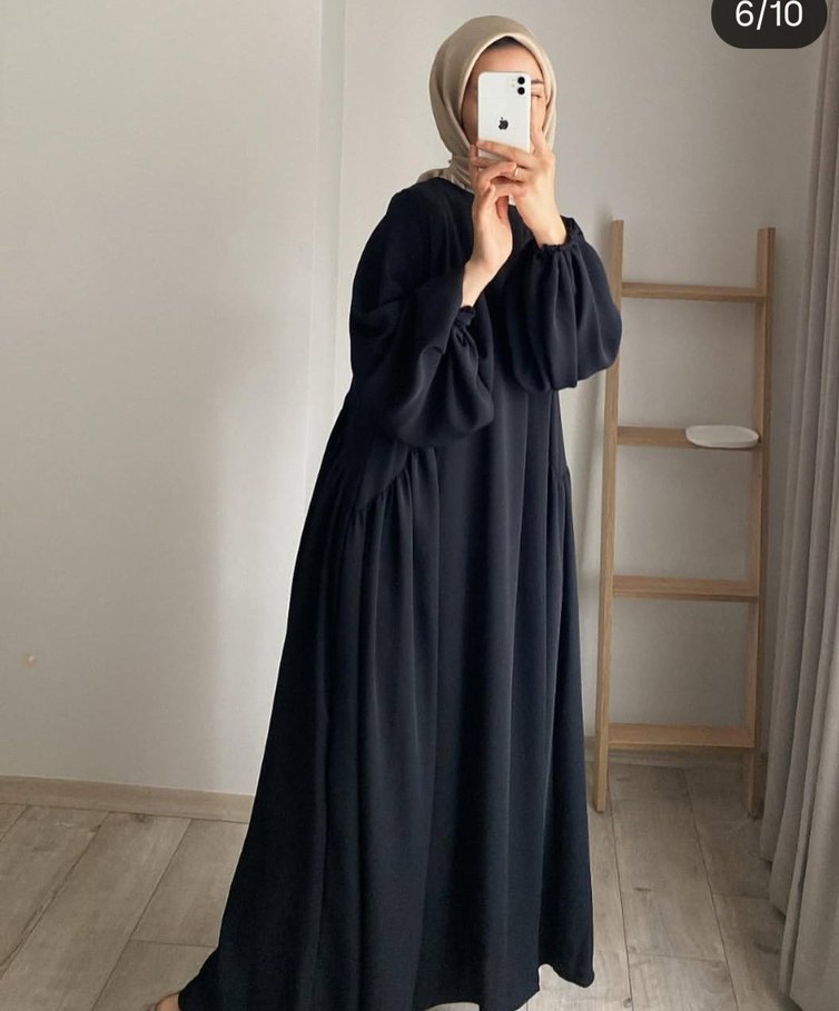 Siyah Uzun Dökümlü  Elbise - Görsel 2