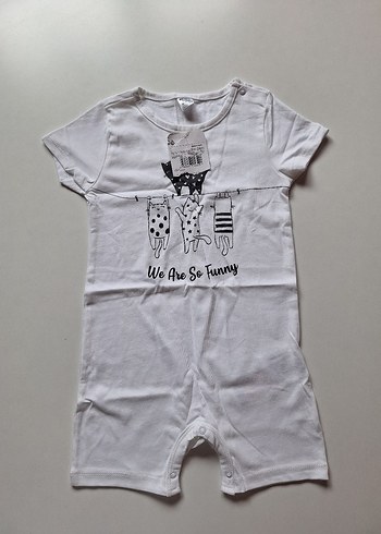 Beyaz Kısa Kollu Bebek Tulum - Görsel 2