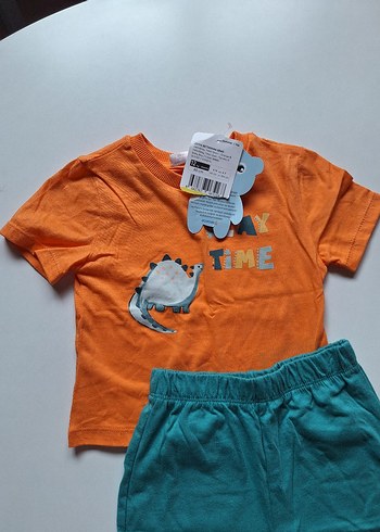 Renkli Erkek Bebek Kısa Kollu Takım - Görsel 3