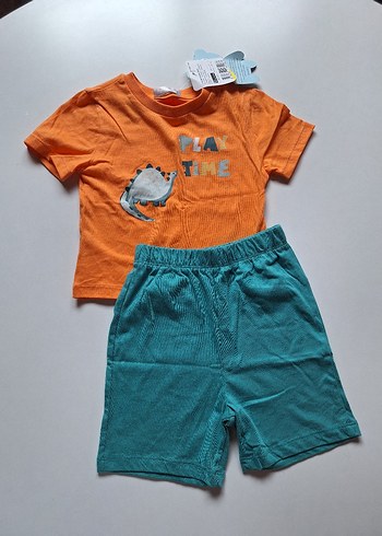 Renkli Erkek Bebek Kısa Kollu Takım - Görsel 2