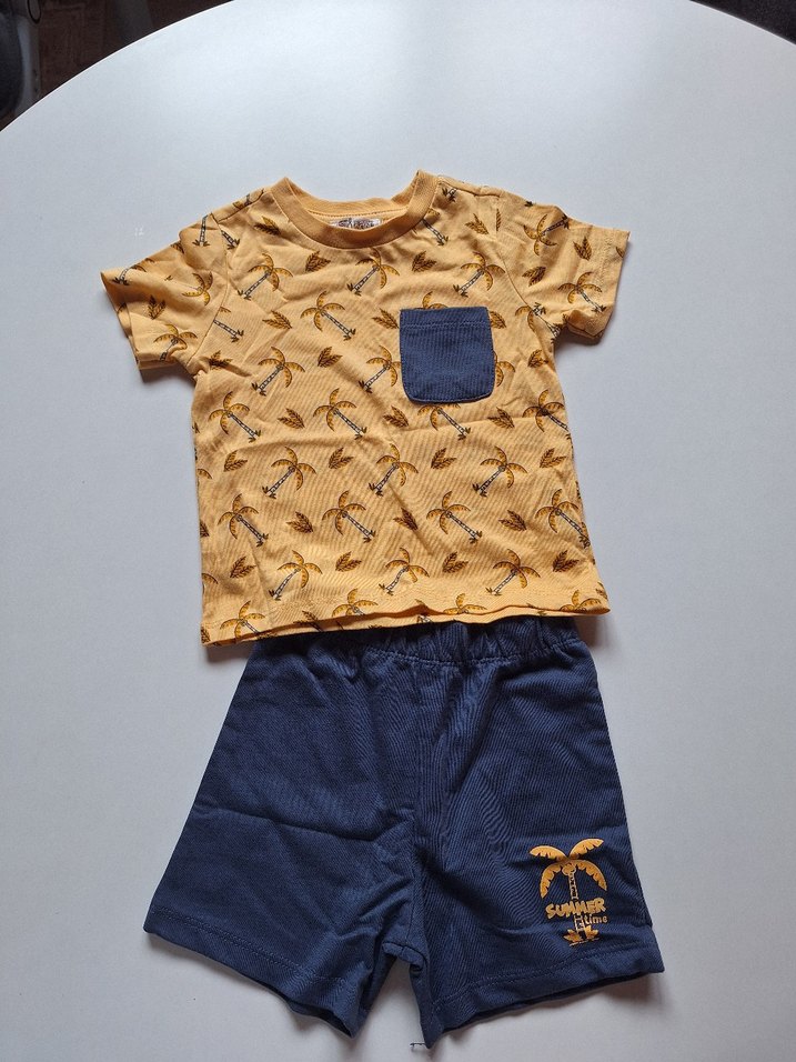 Sarı Kısa Kollu Erkek Bebek Takımı - Görsel 2
