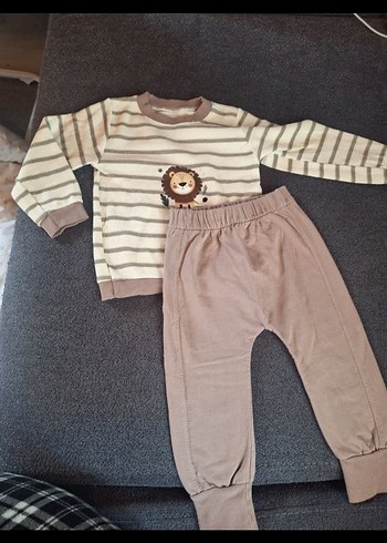 Kahverengi Erkek Bebek Uzun Kollu Takım