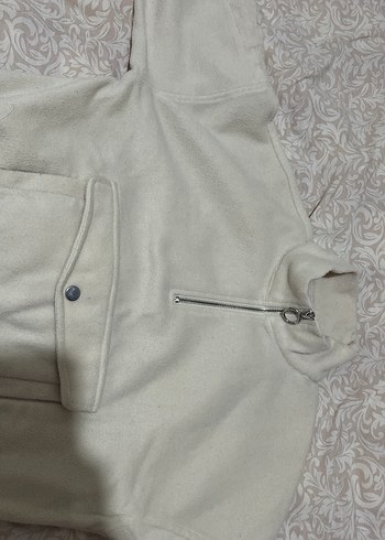 Kürklü Bej Kadın Kısa Polarlı bluz - Görsel 3